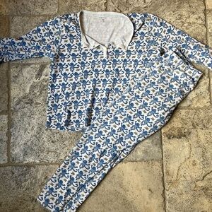 Roller Rabbit Blue and White Kids Pajama Set